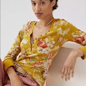 🌙ANTHROPOLOGIE Pilcro Waffle Henley Top🌙